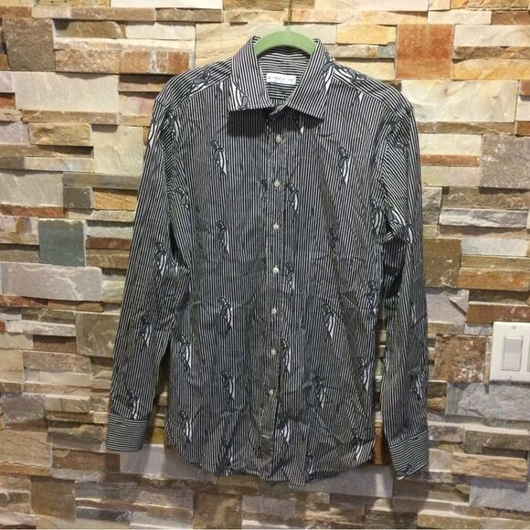 ETRO Men's Black Striped Slim Fit Shirt - Picture 1 of 9